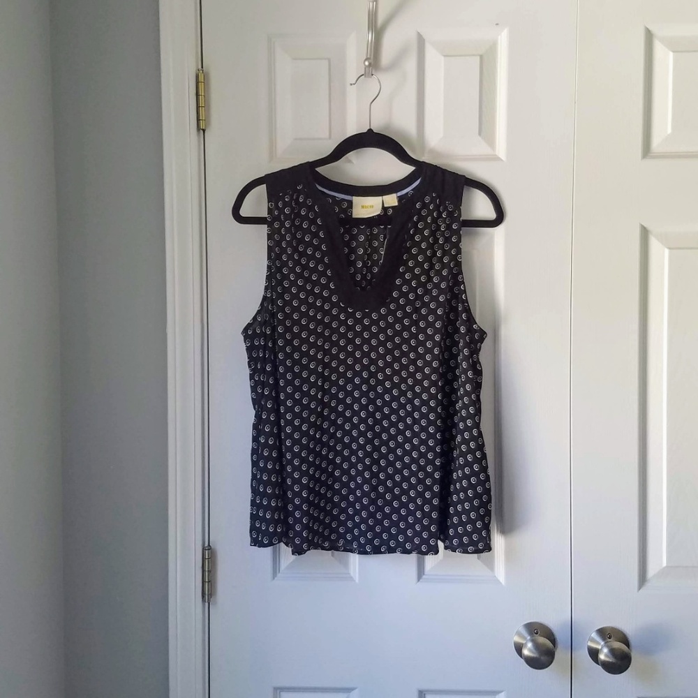 Maeve Melange Sleeveless Top Anthropologie Black - Picture 2 of 6